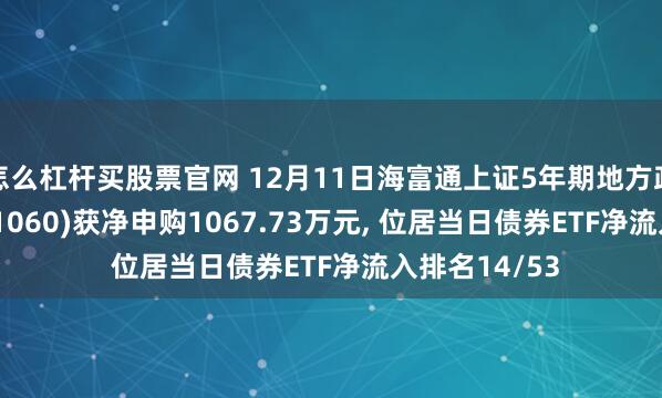 怎么杠杆买股票官网 12月11日海富通上证5年期地方政府债ETF(511060)获净申购1067.73万元, 位居当日债券ETF净流入排名14/53